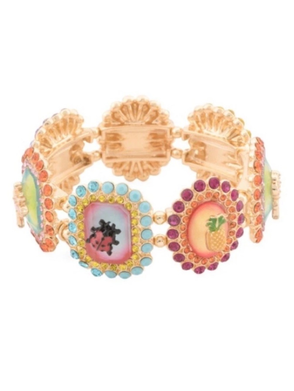 Betsey Johnson Backyard Stone Critter Bib Statement Necklace & Matching Bracelet - Picture 6 of 14